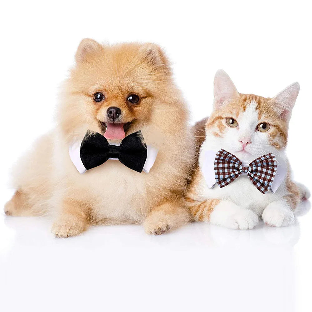Tuxedo Neck Tie Adjustable Formal Pet Bowtie Collar