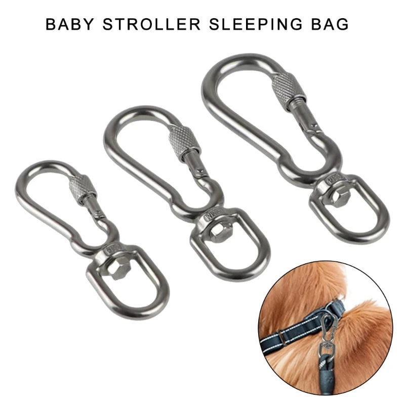 Heavy-Duty Bolted Clip Stainless Steel Swivel Carabiner Hook