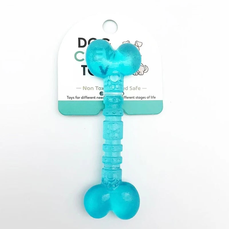 Interactive Rubber Toy Bite-Resistant Bone & Ring for Small Dogs