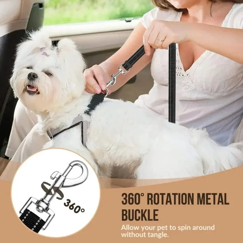 Adjustable 2-in-1 Dog Car Seat Belt & Leash