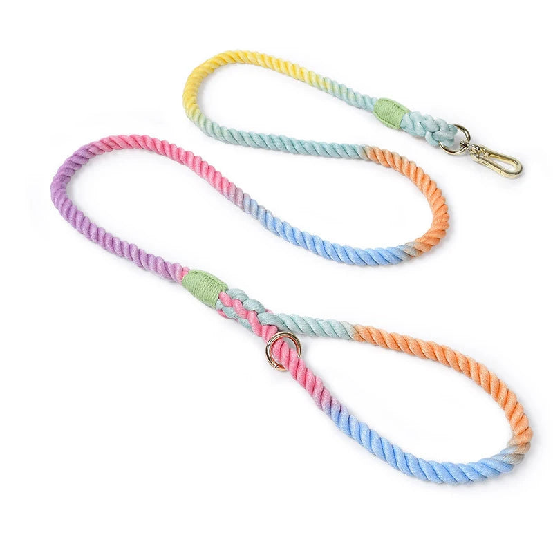Multi-Function Hand-Woven Gradient Dog Leash