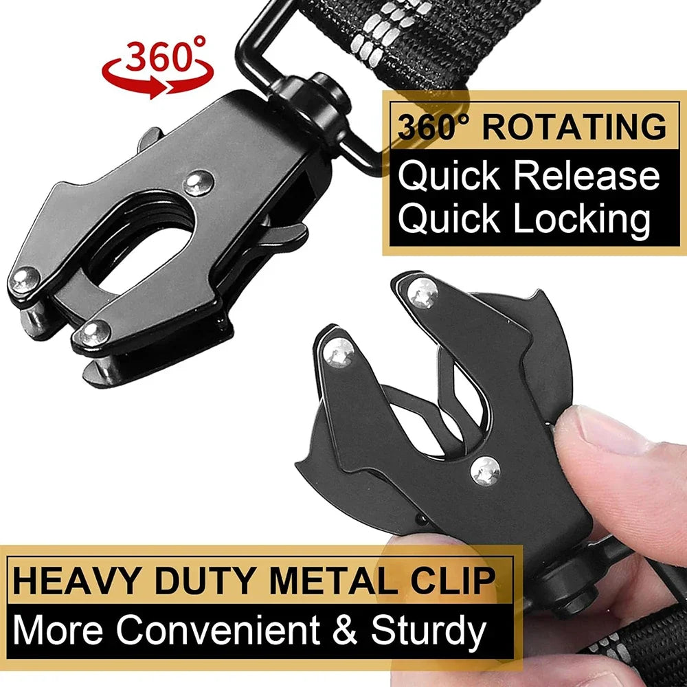 Reflective, Shock-Absorbing No-Pull Tactical Bungee Dog Leash