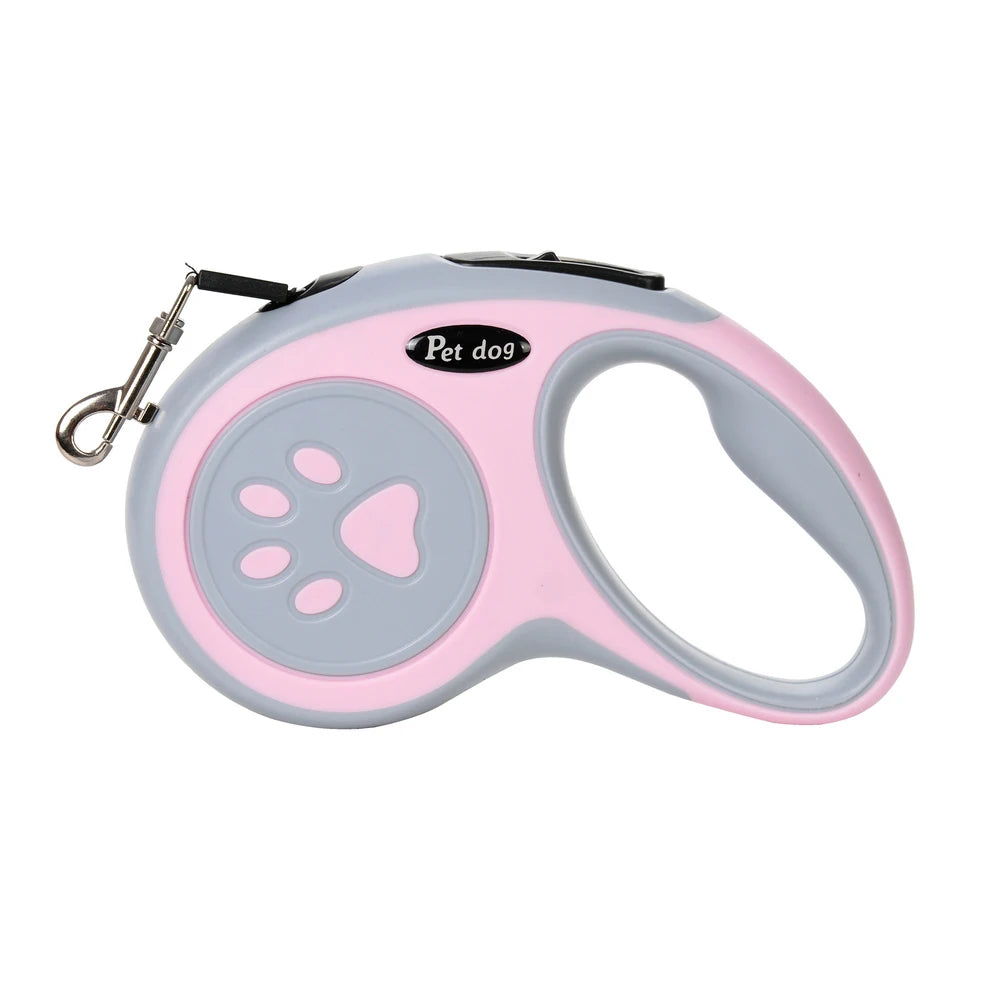 Retractable Nylon Lead 3M/5M Dog Leash with Paw Design