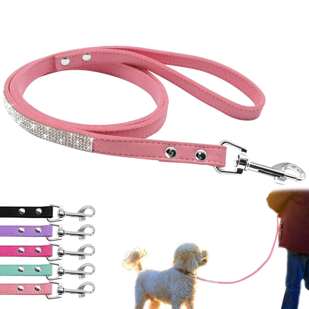 Luxury Rhinestone Dog Collar and Leash Set