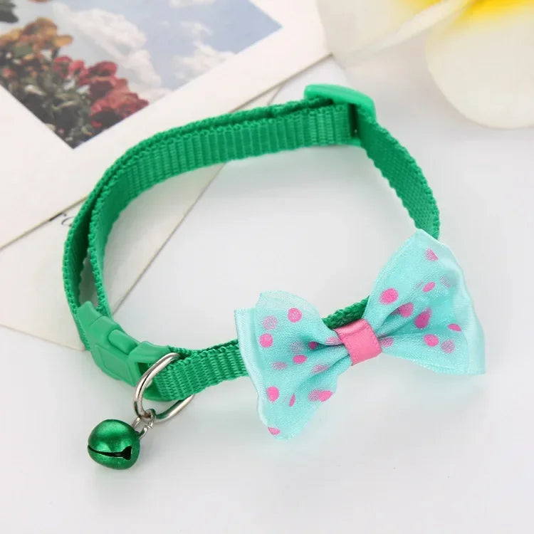 Adjustable Pet Collar with Cute Bow & Bell