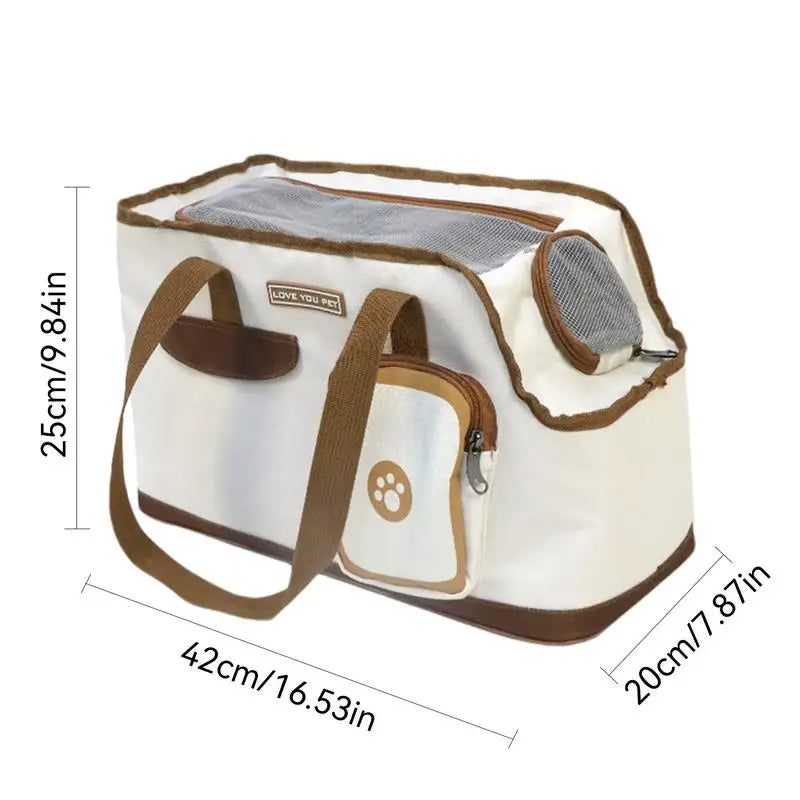 Sturdy Pet Carrier Well-Ventilated Travel Bag for Small & Medium Pets