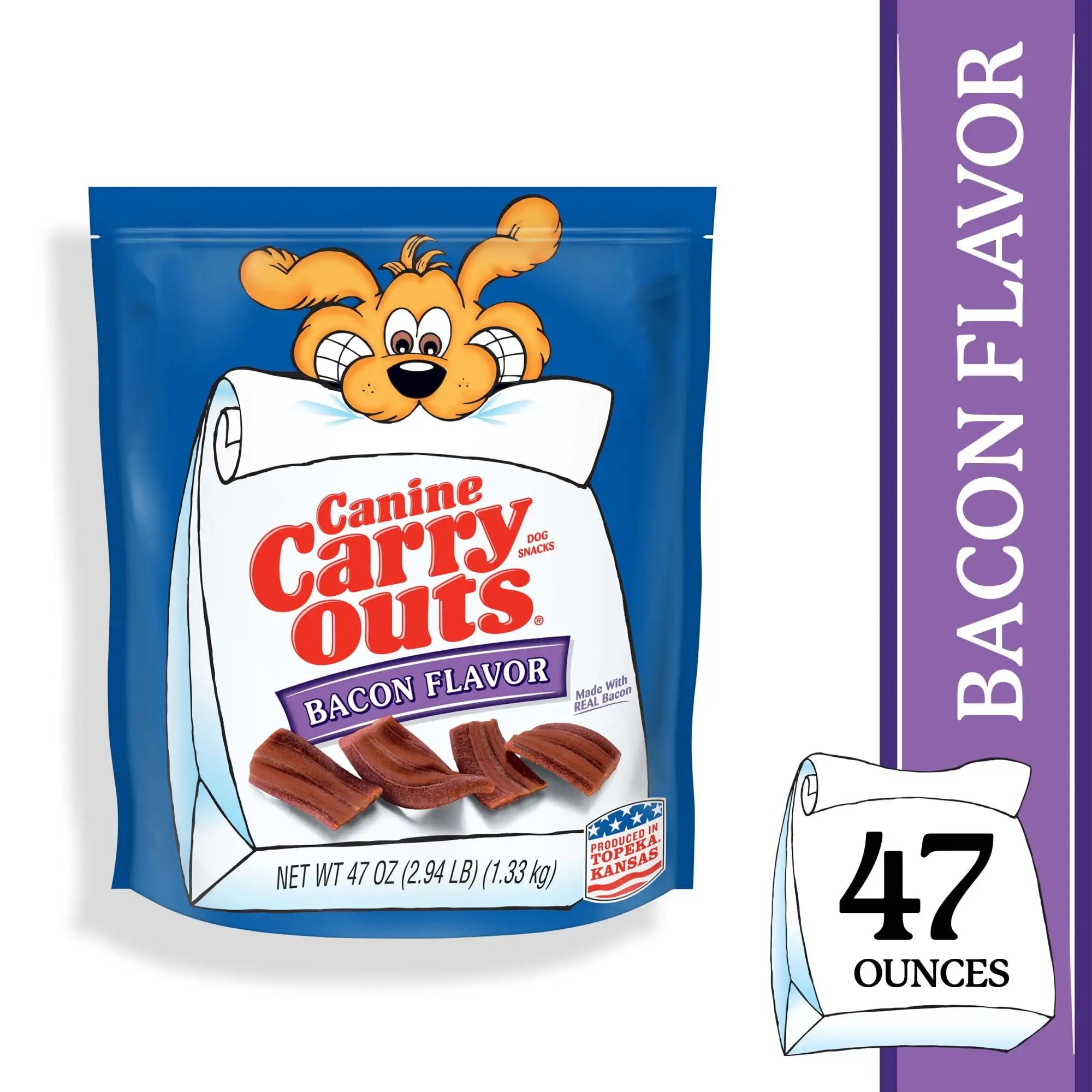 Bacon Flavor Dog Treats, 47oz Bag