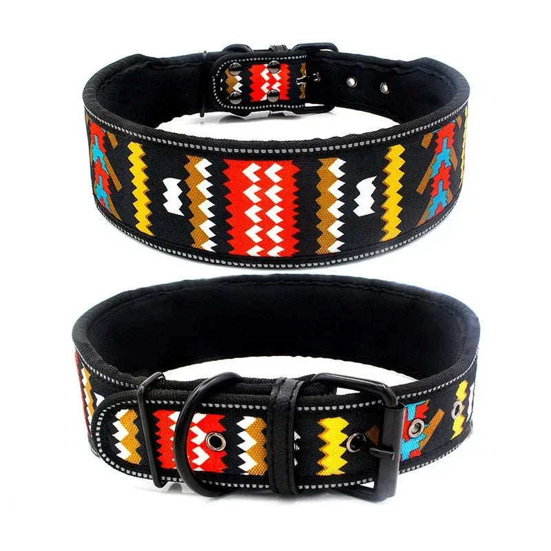 Adjustable Reflective Neoprene Padded Dog Collar