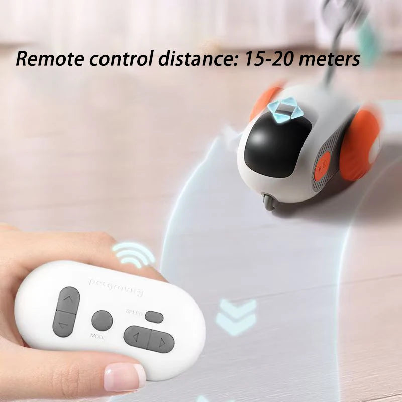 Smart Cat Toy Interactive Remote Control Electric Car, Rechargeable for Pets