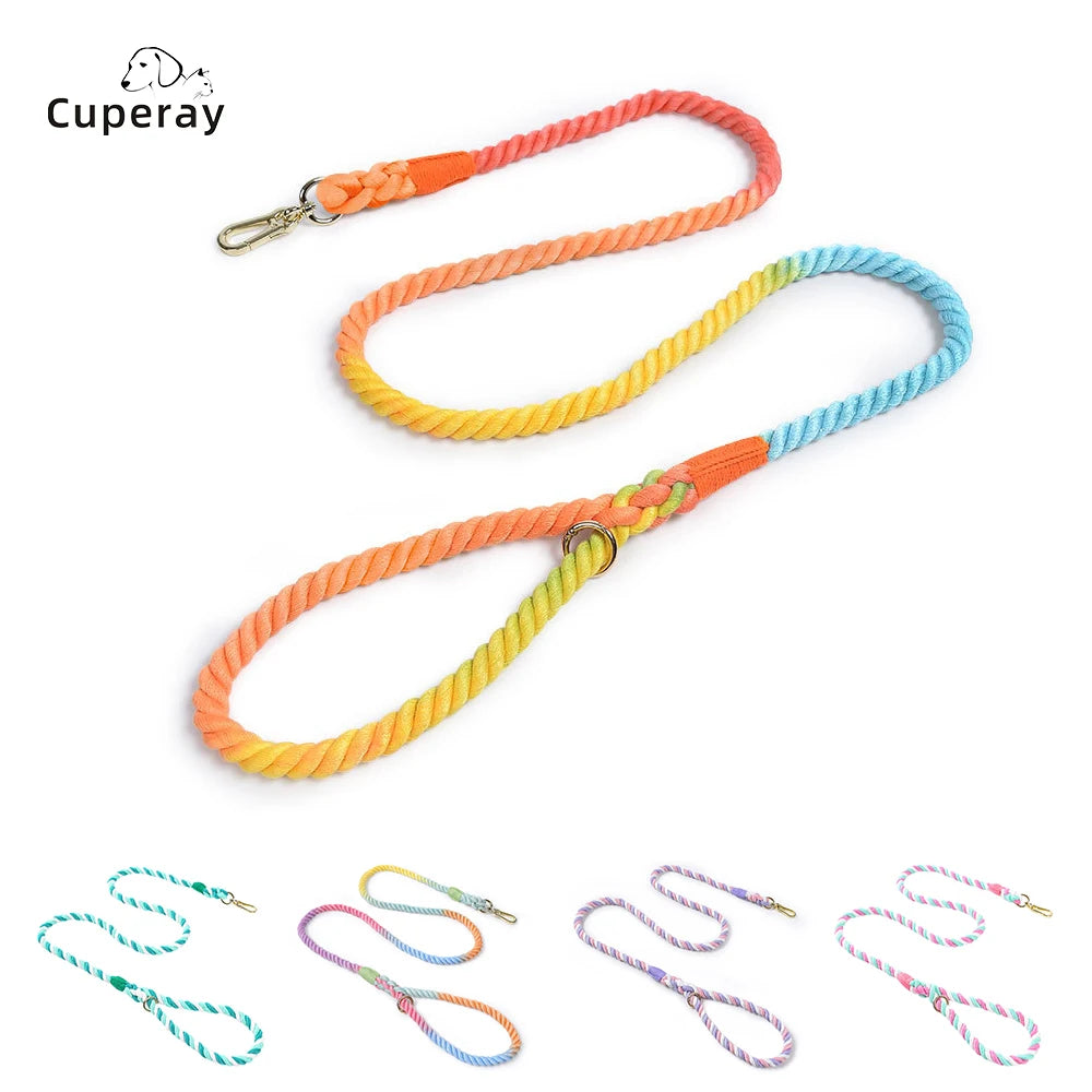 Multi-Function Hand-Woven Gradient Dog Leash