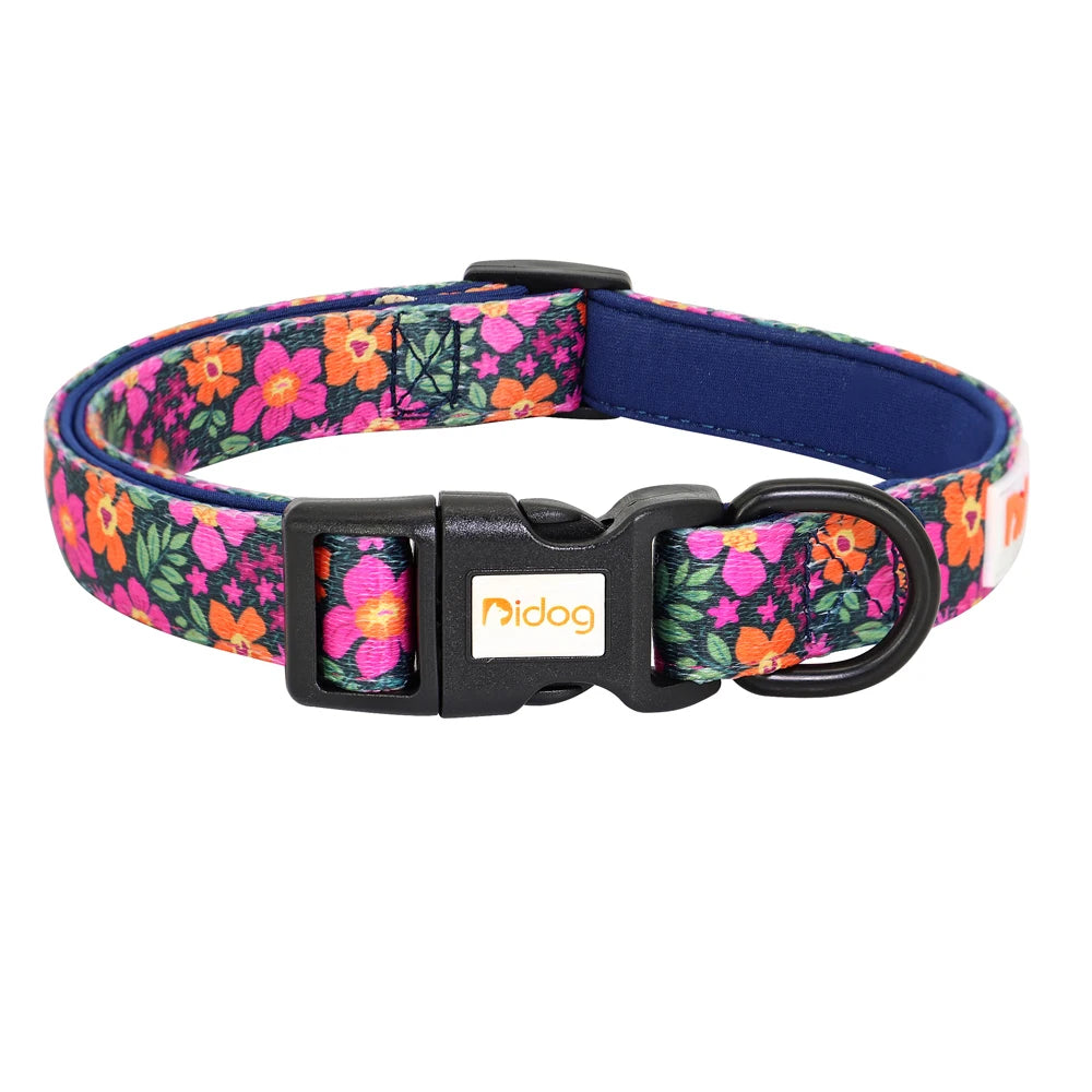 Nylon Puppies Adjustable Flower Print Dog Collar