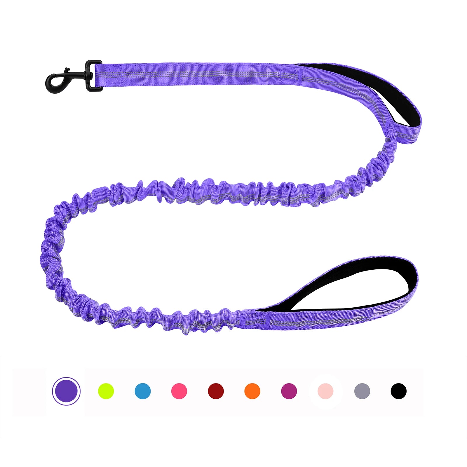 Shock Absorption and 2 Padded Handles Heavy Duty Bungee Dog Leash