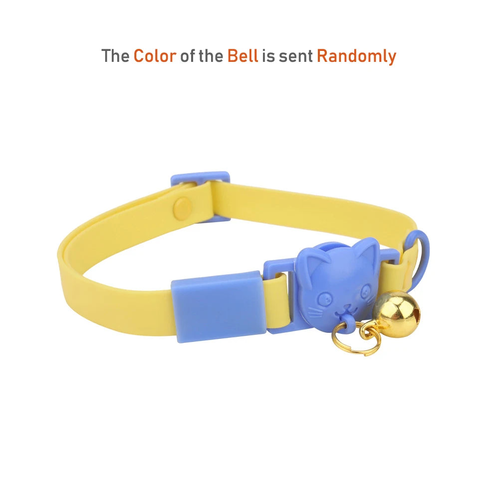 Adjustable Candy Color Kitten Waterproof PVC Cat Collar