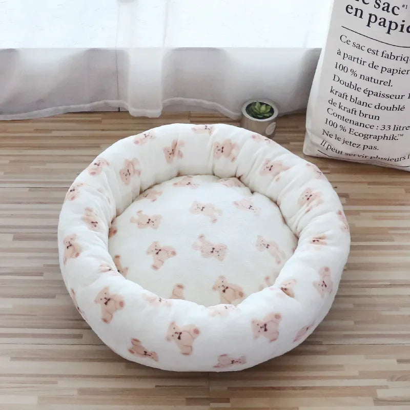 Soft, Warm, Calming Washable Plush Donut Pet Sofa Bed