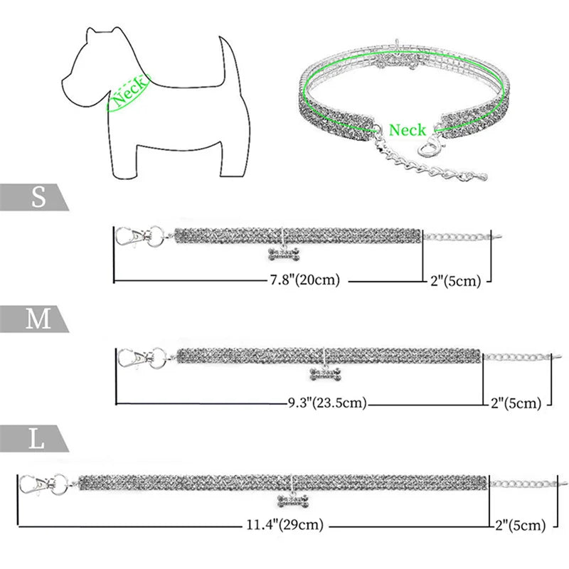 Crystal Pet Bling Rhinestone Dog Collar and Leash Set