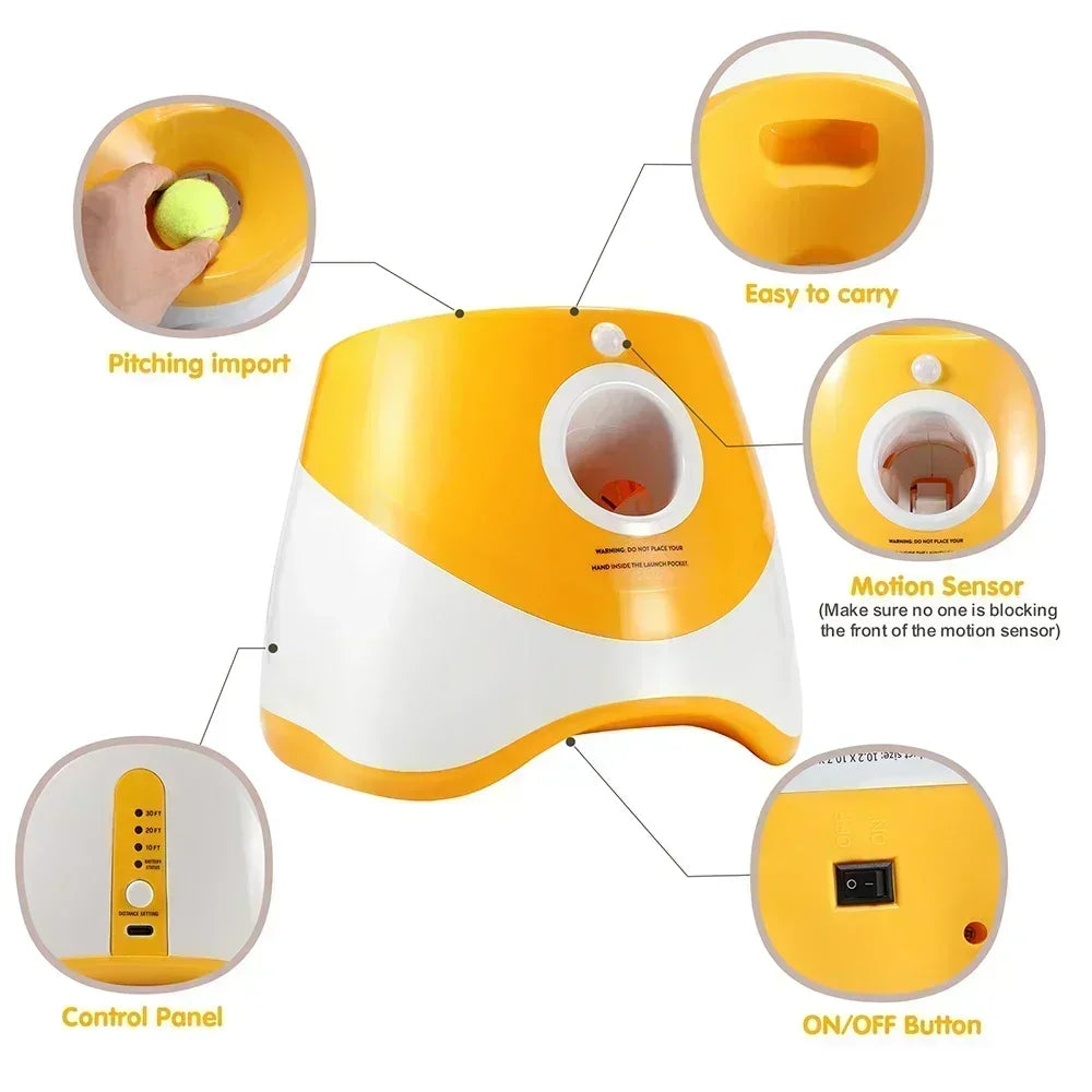 Smart Dog Ball Launcher Adjustable Distance, Indoor/Outdoor Play