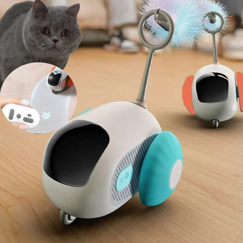 Smart Cat Toy Interactive Remote Control Electric Car, Rechargeable for Pets