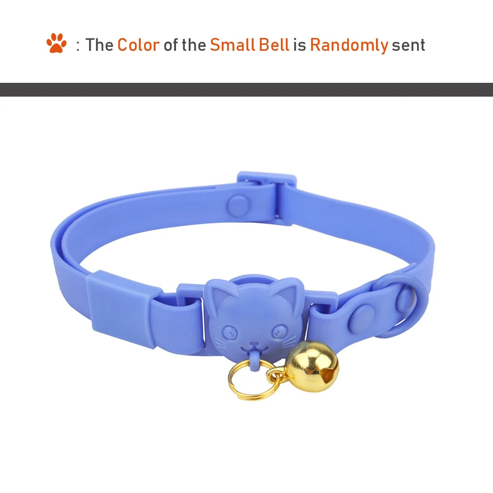Adjustable Cartoon Design with Bell Waterproof PVC Cat Collar