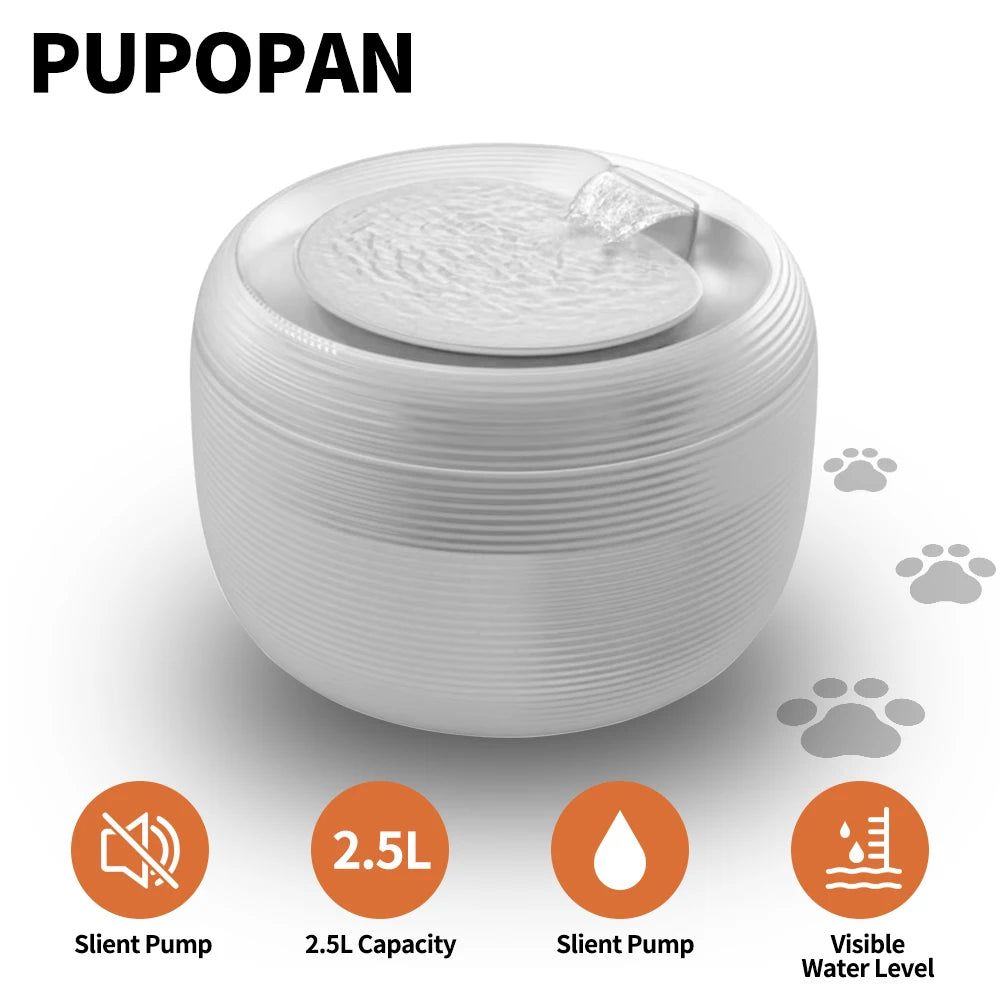 Smart Quiet Cat Water Fountain BPA-Free, LED, for Cats & Dogs