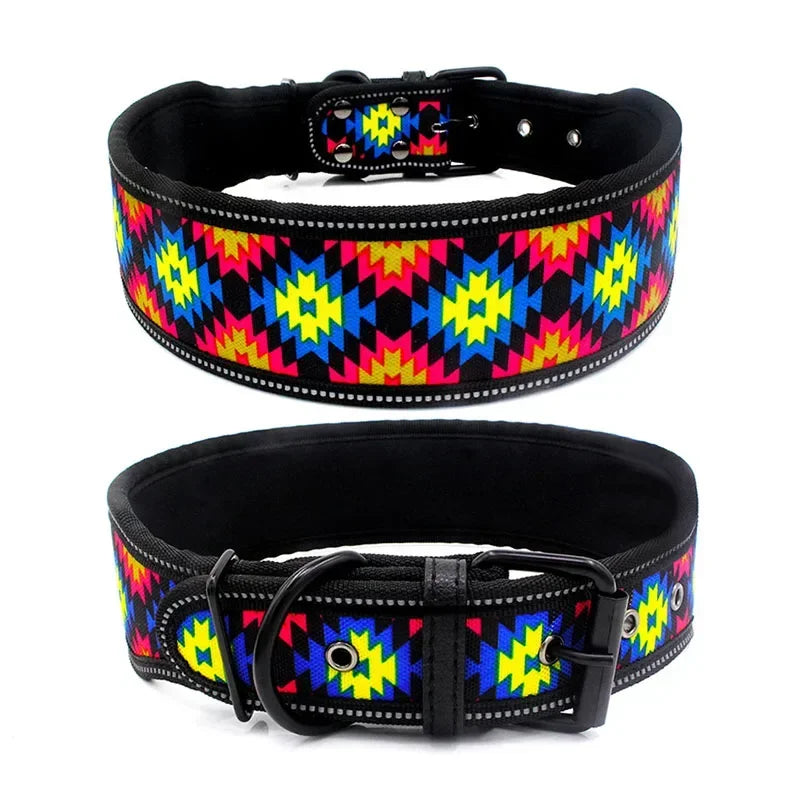 Adjustable Reflective Neoprene Padded Dog Collar