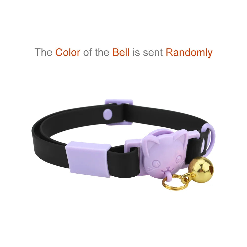 Adjustable Candy Color Kitten Waterproof PVC Cat Collar