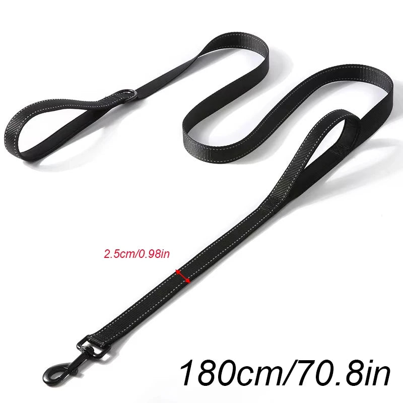 Double-Sided Reflective Safety 180cm Double Handle Dog Leash