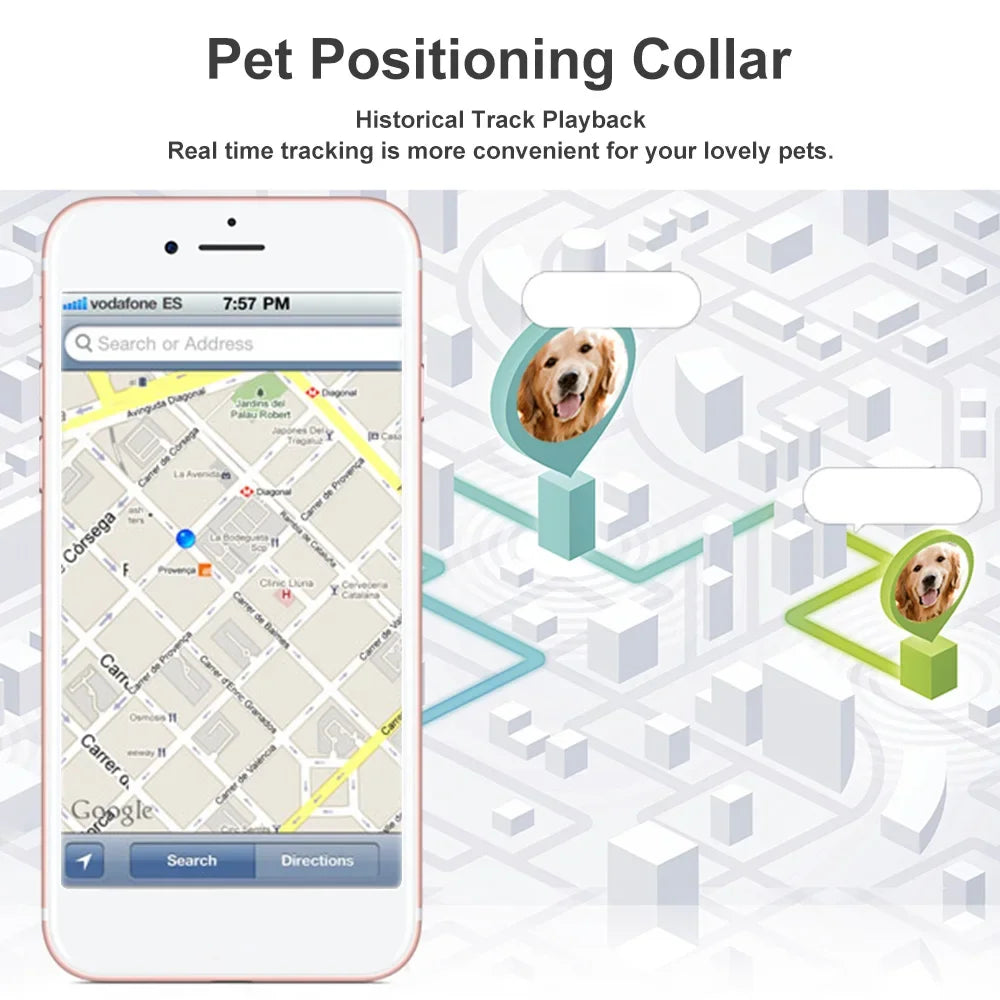 Smart GPS Pet Tracker IP67 Collar with Geo-Fence & SOS Alarm