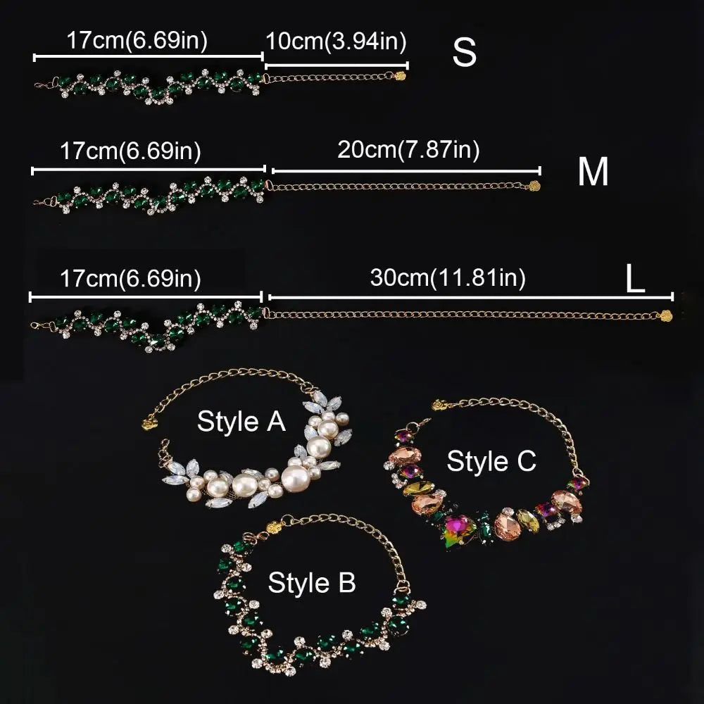 Adjustable Colorful Pearl Princess Rhinestone Cat Collar