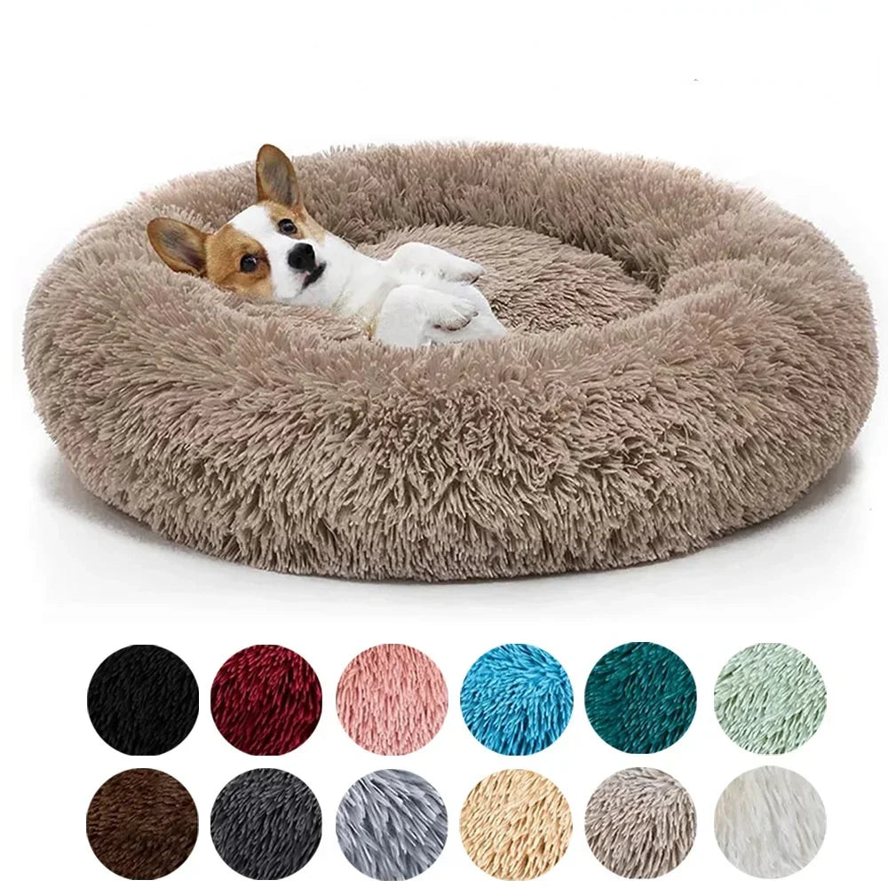 Round Cushion Ultra Soft Donut Cuddler Pet Bed