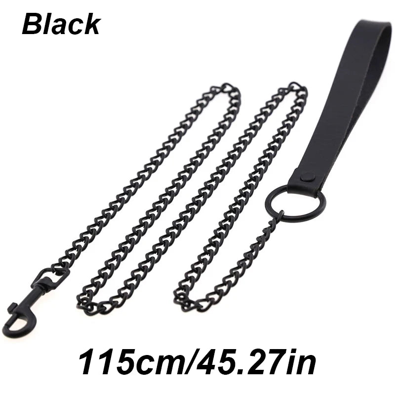 115cm Chew-Proof Metal Training Heavy Duty Chain Dog Leash