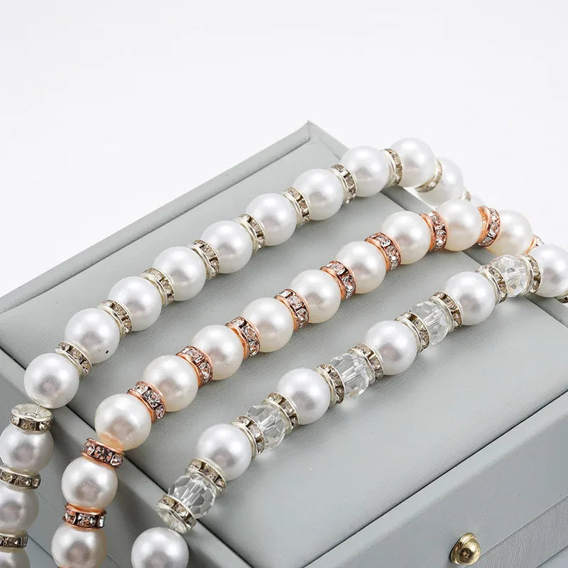 Adjustable Necklace Rhinestone & Imitation Pearl Pet Collar