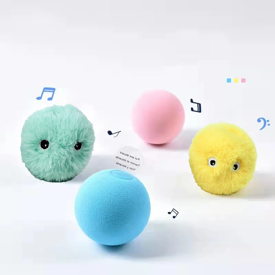 Electric Catnip Plush Ball Interactive Squeaky Toy for Kittens