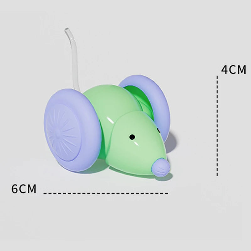 Electric Mouse Car Rechargeable Cat Toy with Obstacle Avoidance