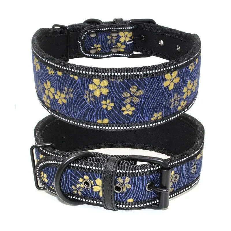 Adjustable Reflective Neoprene Padded Dog Collar