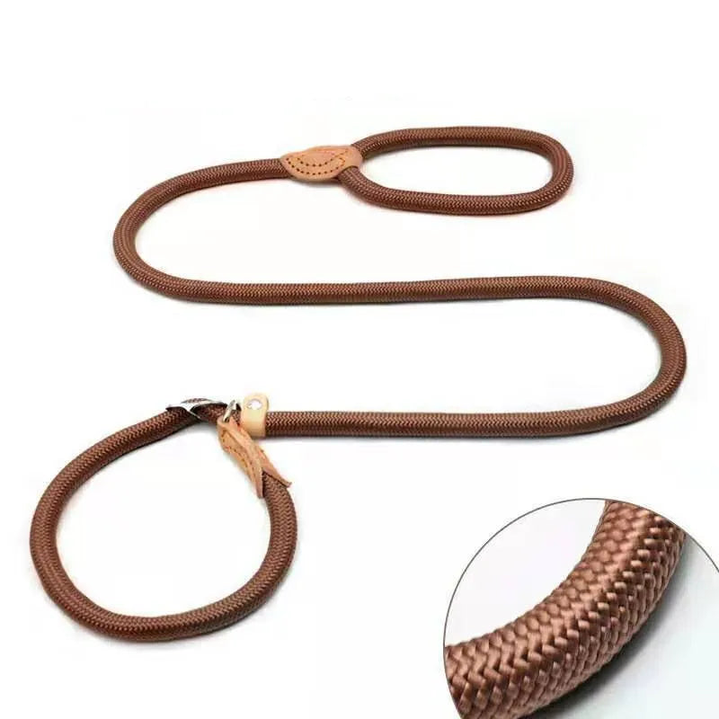 Adjustable Braided Training Lead Heavy Duty Slip Rope Dog Leash
