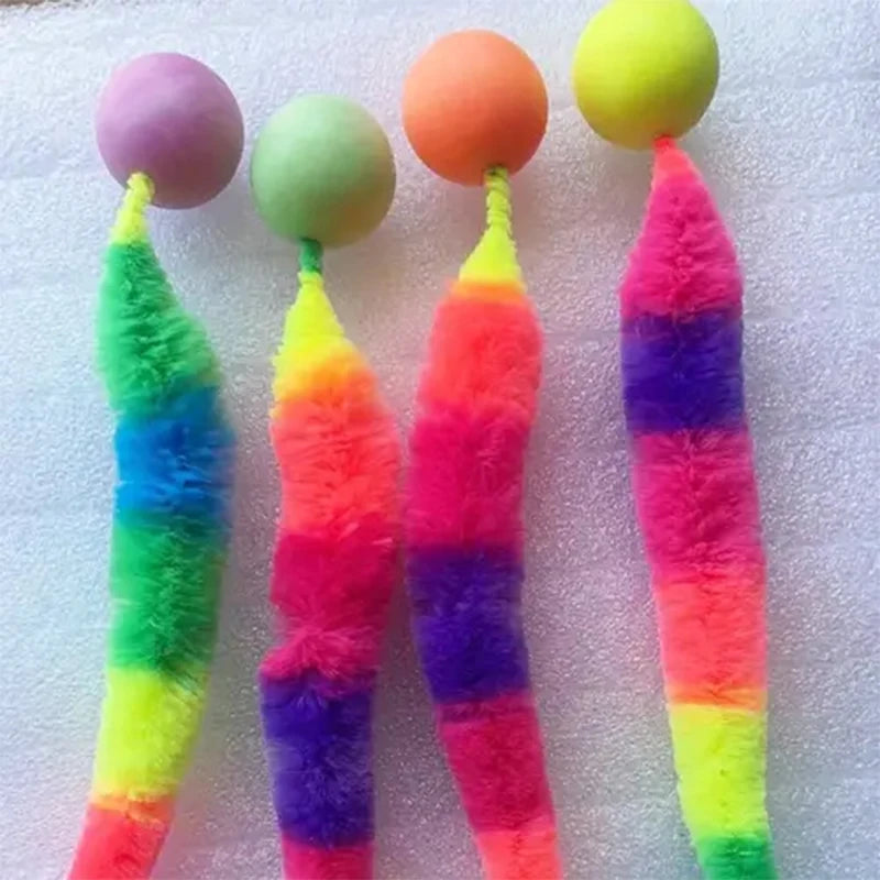 Colorful Bouncing Worm Toy Interactive Puzzle Fun for Cats