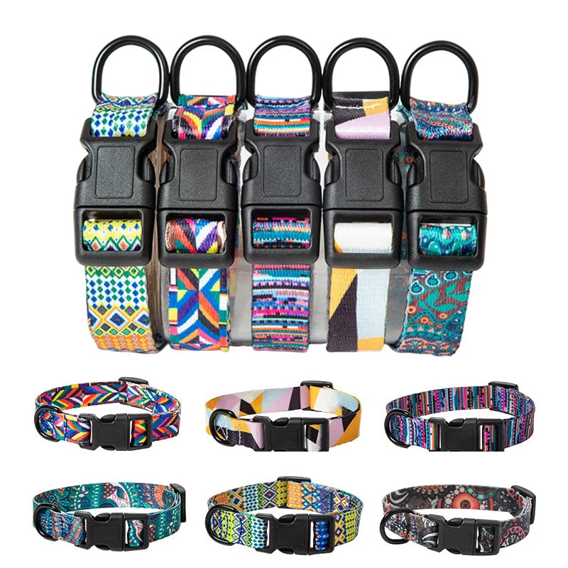 Adjustable Pet Walking Bohemian Style Dog & Cat Collar