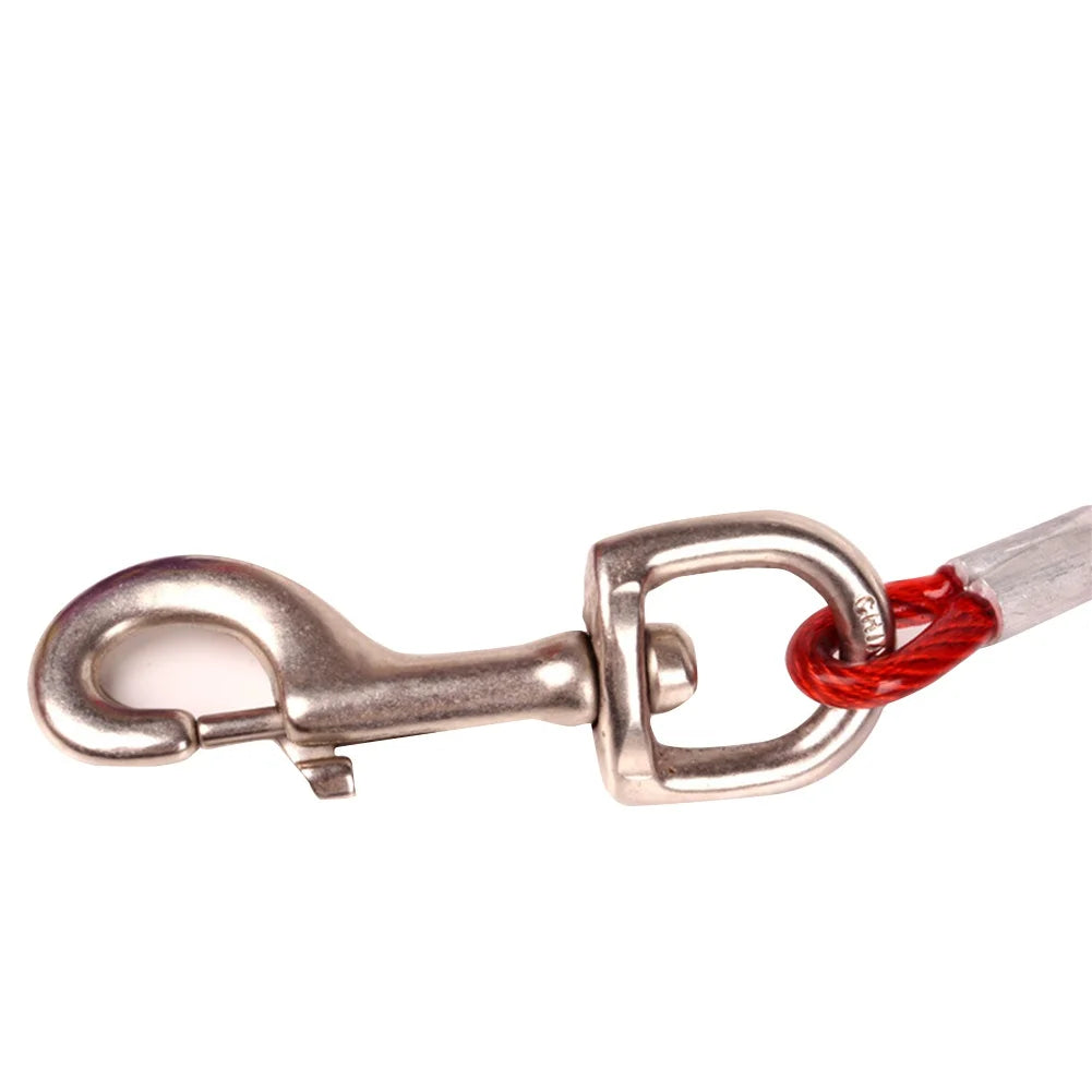 Chew-Proof Iron Wire Tie-Out Cable Heavy Duty Double Dog Leash