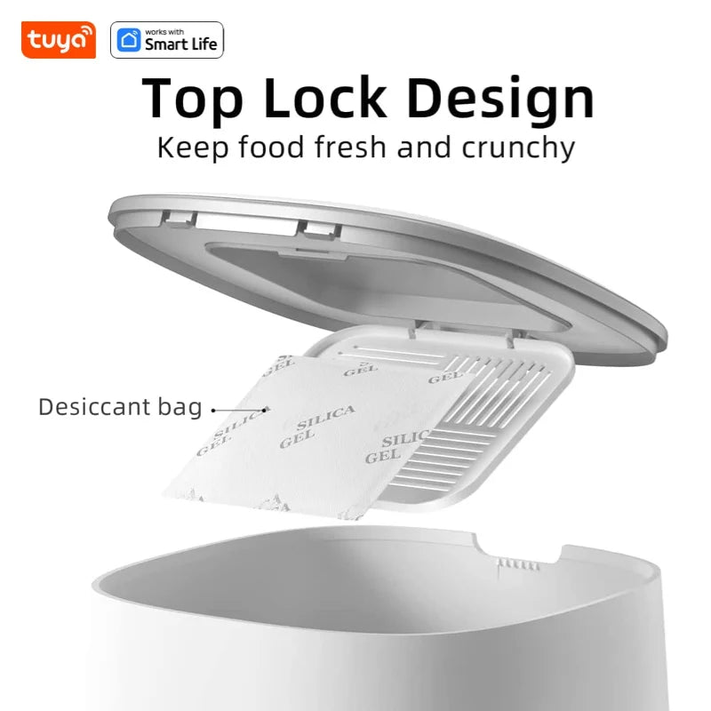 Wi-Fi 4L Pet Feeder APP Control, Stainless Steel Bowls, Low Food Alarm