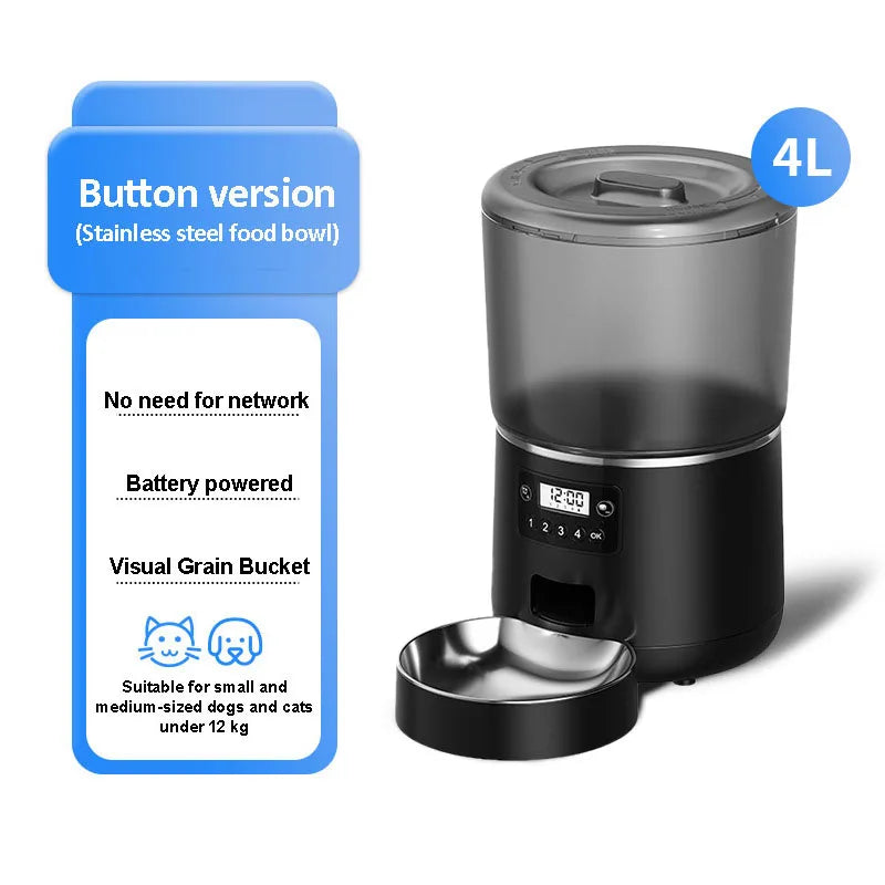 4L Pet Feeder Remote APP Control, Timed & Quantitative Feeding