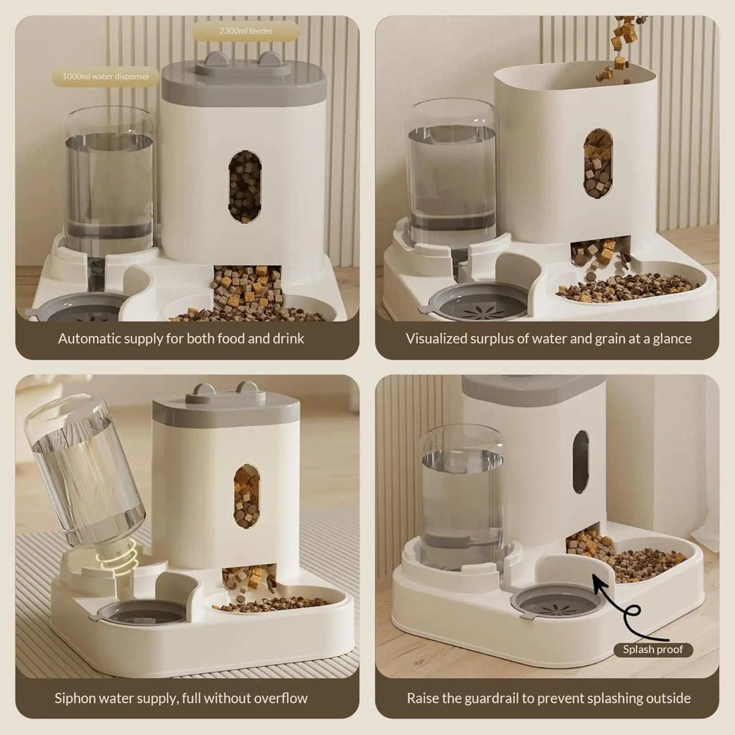 Automatic Cat Feeder Smart Pet Food & Water Dispenser for Cats & Dogs
