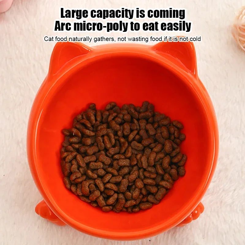 High-Foot Ceramic Pet Bowl Protects Cervical Spine