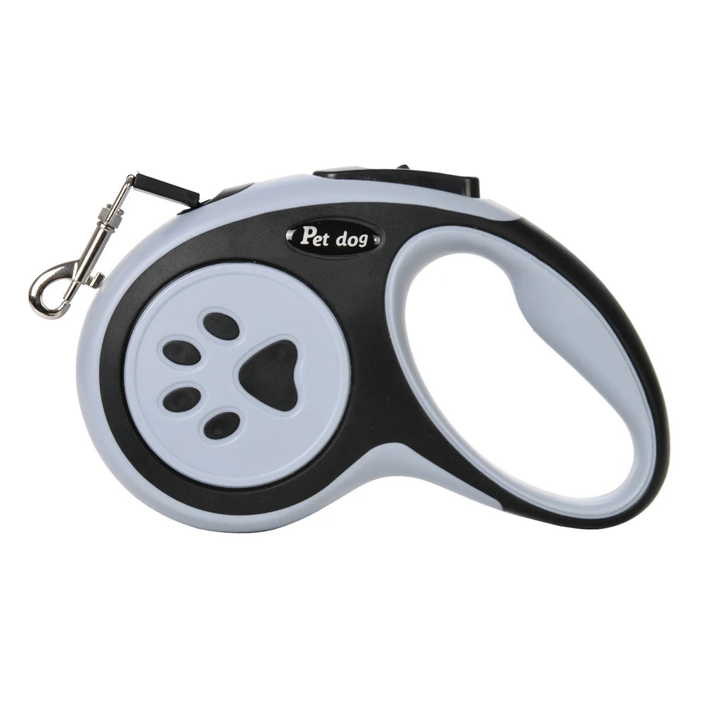 Retractable Nylon Lead 3M/5M Dog Leash with Paw Design