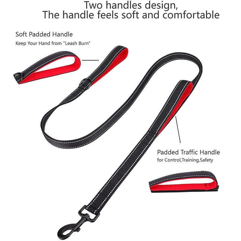 1.2m / 1.5m / 1.8m Double Handle Heavy-Duty Nylon Dog Leash