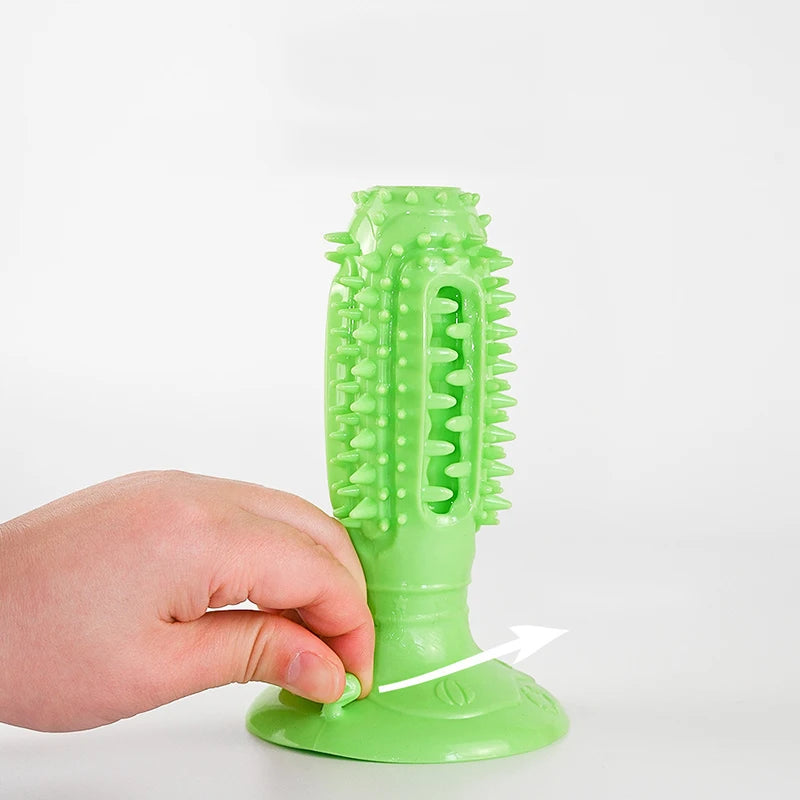 Squeaky Dog Chew Toy Durable Rubber Toothbrush for Aggressive Chewers
