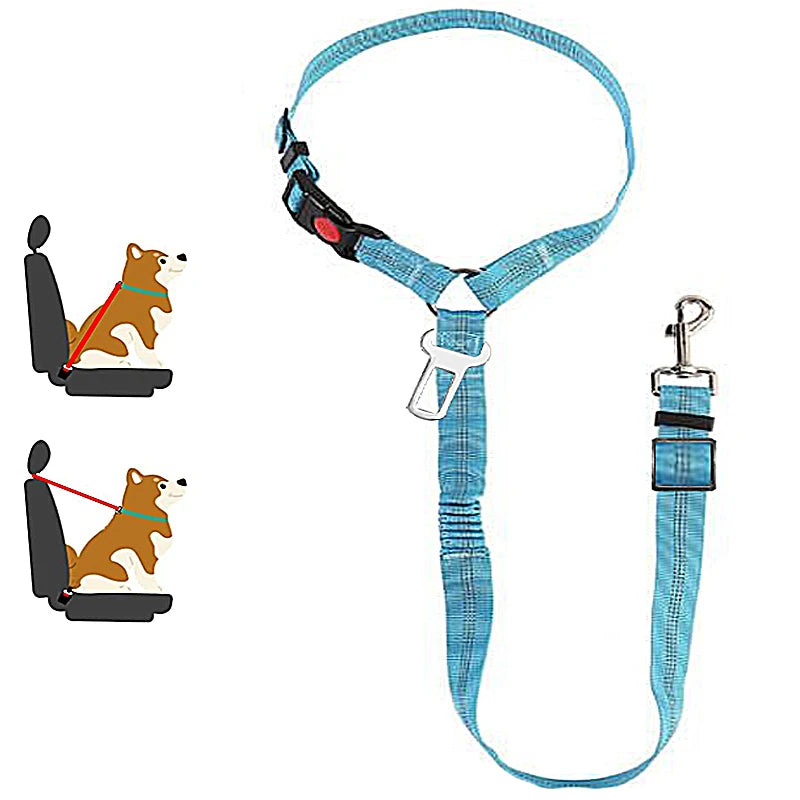 2-in-1 Adjustable Dog Harness Leash & Car Seat Belt