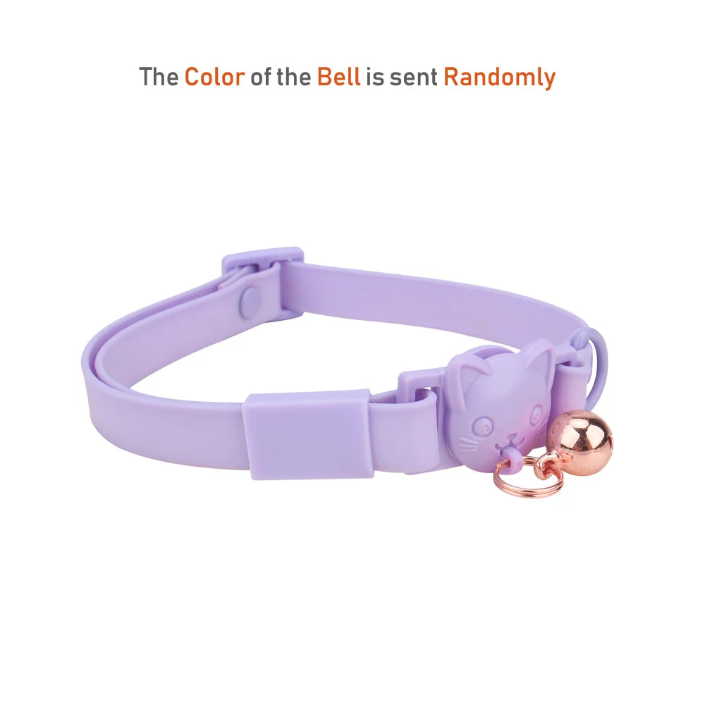 Adjustable Candy Color Kitten Waterproof PVC Cat Collar