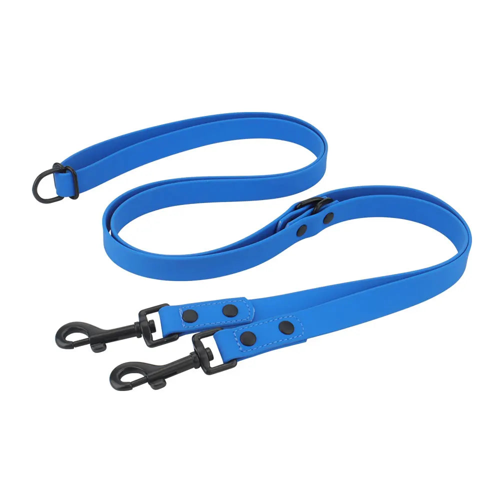 Cross-Body Double-Headed Waterproof PVC Dog Leash