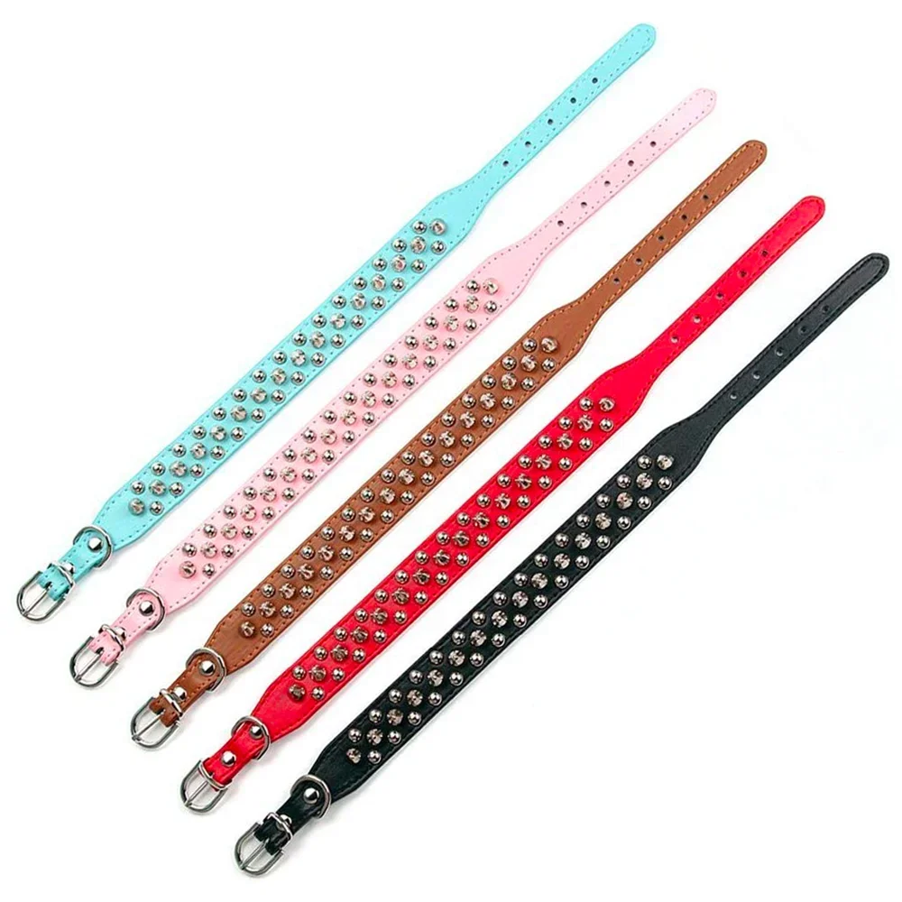 Engraved Pet ID Tag Customized PU Leather Dog Collar