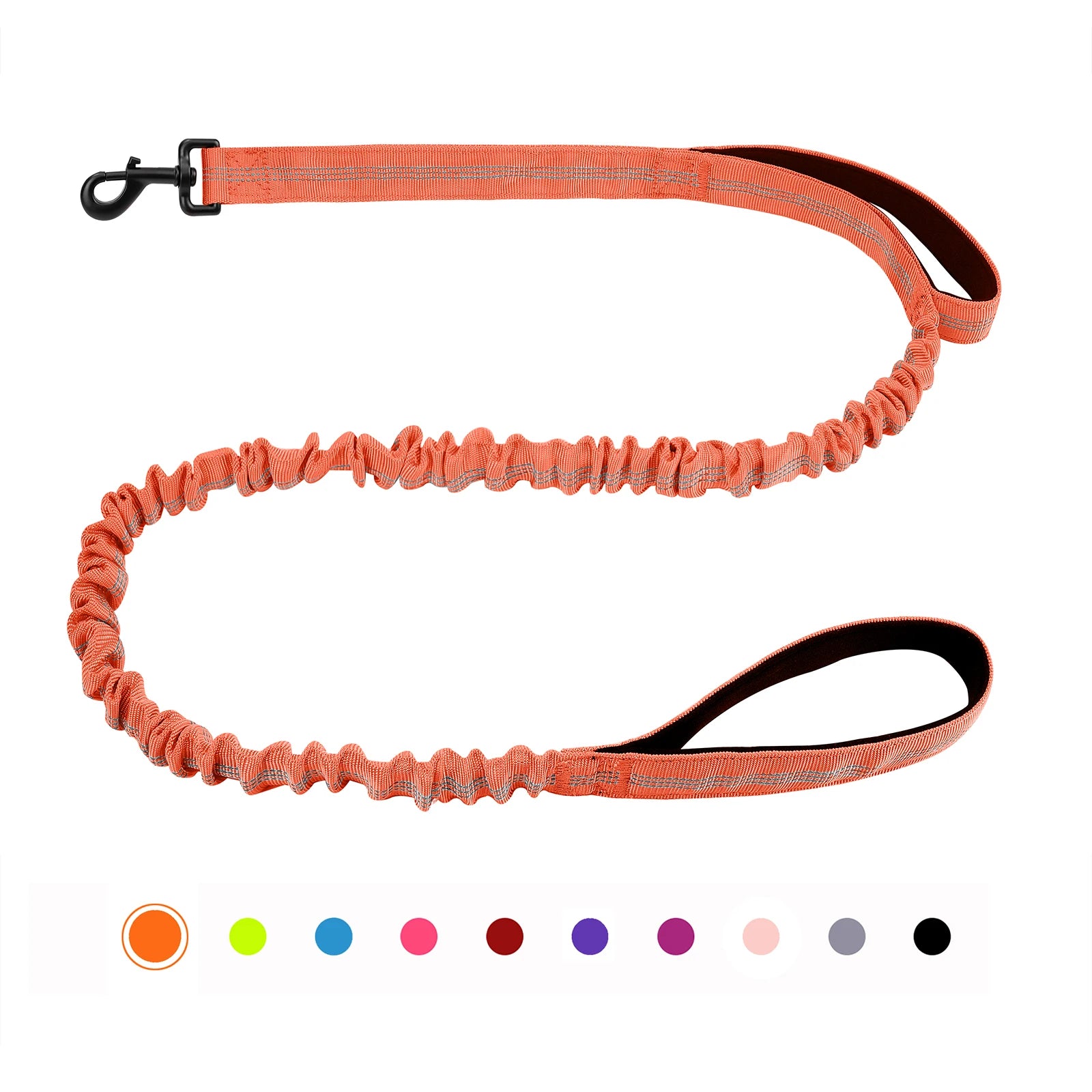 Shock Absorption and 2 Padded Handles Heavy Duty Bungee Dog Leash